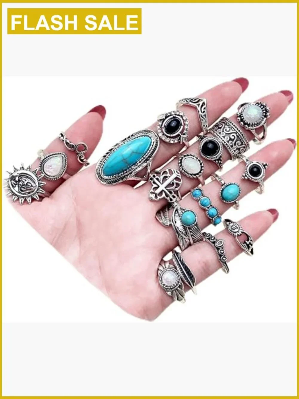 19Pcs Vintage Stacking Rings Set Adjustable Gothic Knuckle Rings
